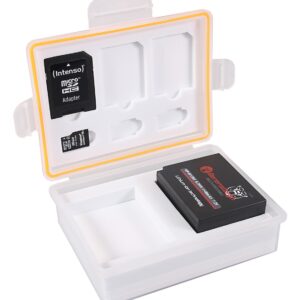 Storage box batteries and memory cards Canon LP-E10 Nikon EN-EL23 Fuji NP-W126 Panasonic DMW-BLG10