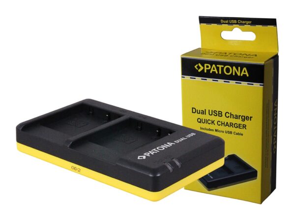 Dual Quick-Charger Panasonic BCG10E BCG10 incl. Micro-USB cabel